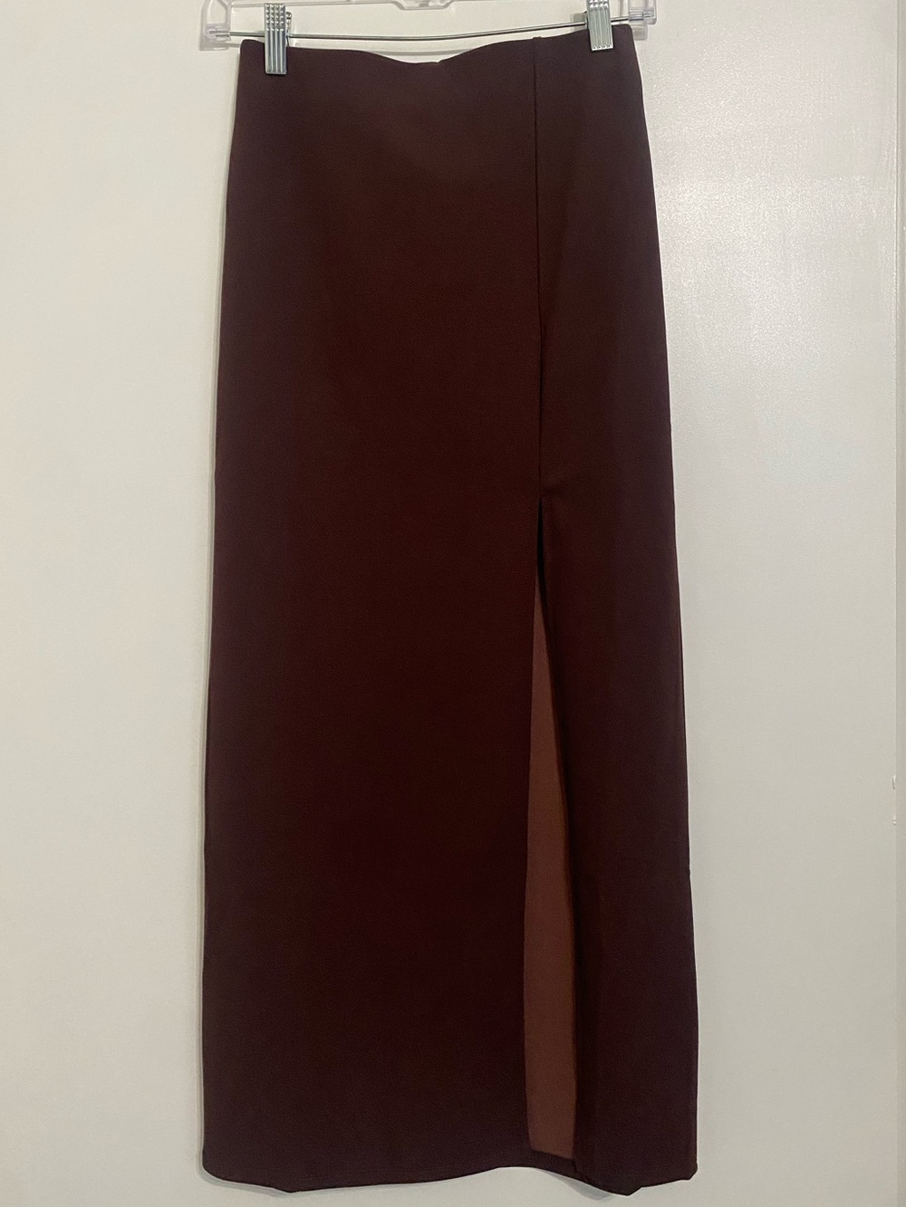 HYFVE Wine Maxi Skirt with Front Slit